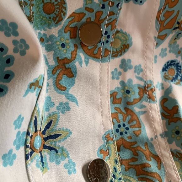 𝅺Doncaster‎ Paisley Print Denim Style Jacket - Picture 5 of 11